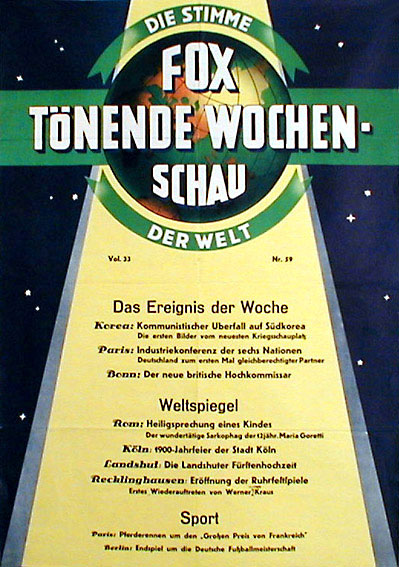 Filmwerbung: Fox toenende Wochenschau