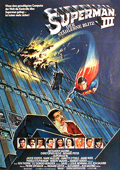 Supermann III Der Stählenerne Blitz 1983 Aufkleber Autocollant Vintage Original 